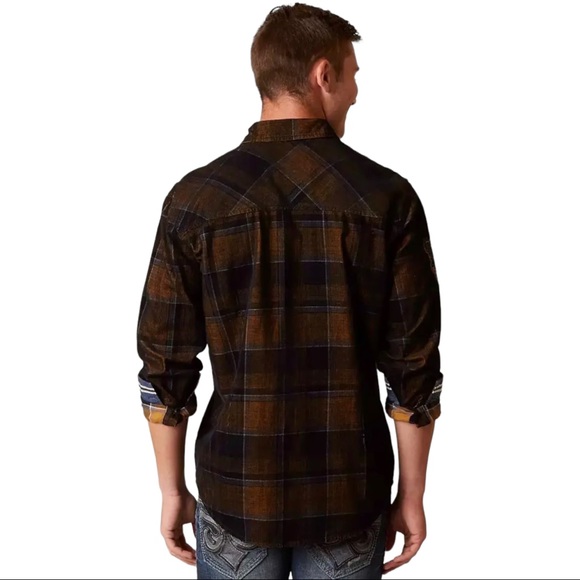 Affliction Men's Button Down Shirt Copper Mountain Embroidered Biker - Picture 5 of 11